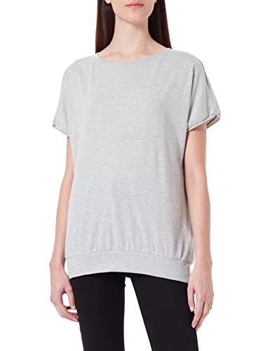 Timezone Damen Rib Hem T-Shirt, paloma Grey Melange, M von Timezone