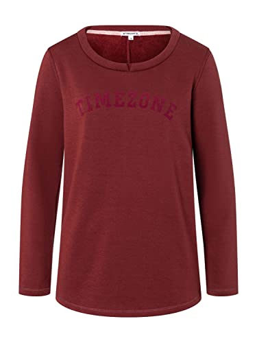 Timezone Damen Roundneck Sweater Sweatshirt, Barolo red, S von Timezone