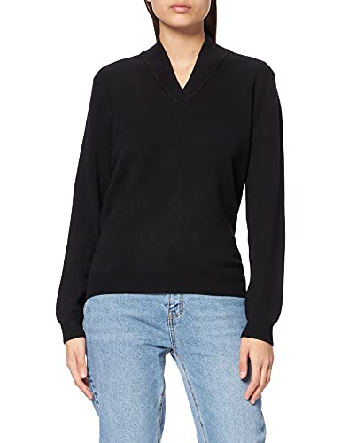 Timezone Damen Shawl-collar Pullover, Schwarz, L EU von Timezone