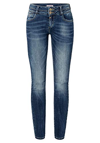 Timezone Damen Slim EnyaTZ Jeans, Blue Worn Out wash, 30/34 von Timezone