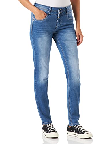 Timezone Damen Slim EnyaTZ Womenshape, Smurf Blue wash, 27/32 von Timezone