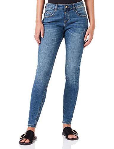 Timezone Damen Slim FlorenceTZ Jeans, worned mid Blue wash, 30/28 von Timezone