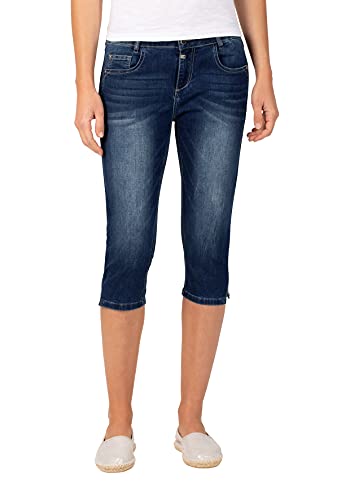 Timezone Damen Slim Malorytz 3/4 Jeans Shorts, Blue Royal Wash (3065), 26W EU von Timezone