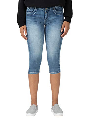 Timezone Damen Slim Malorytz 3/4 Shorts, Blau (Summer Breeze wash 3382), W30(Herstellergröße:30) von Timezone