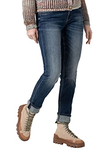 Timezone Damen Slim Marahtz Freizeithose, Blue Worn Out Wash, 26W / 32L EU von Timezone