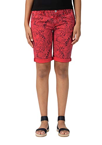 Timezone Damen Slim Nalitz Shorts, Rot (red Leaves 5648), W28(Herstellergröße:28) von Timezone