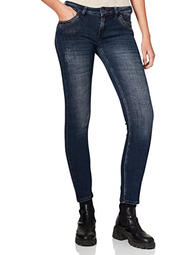 Timezone Damen Slim Tahilatz Freizeithose, Metal Blue Wash, 32W 32L EU von Timezone