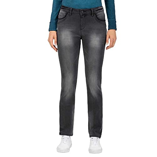 Timezone Damen Slim TahilaTZ Womanshape Straight Jeans, Schwarz (Faded Black wash 9062), 29W / 32L von Timezone