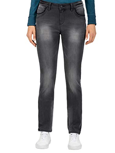 Timezone Damen Slim TahilaTZ Womanshape Straight Jeans, Schwarz (Faded Black wash 9062), 32W / 34L von Timezone