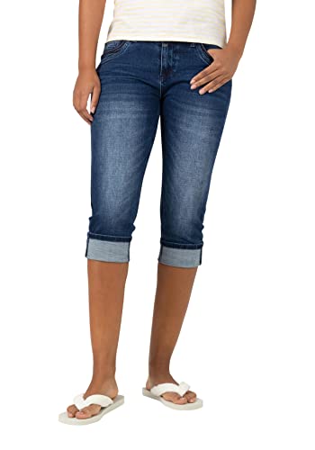 Timezone Damen Slim TaliTZ 3/4 Shorts, Lush Blue wash, 25 von Timezone