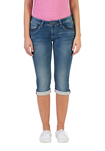 Timezone Damen Slim TaliTZ Shorts, Blau (Blue Denim wash 3041), W24 von Timezone
