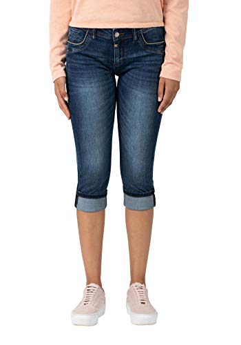 Timezone Damen Slim Talitz 3/4 Shorts, Blau (Skylight Blue wash 3336), W25(Herstellergröße:25) von Timezone