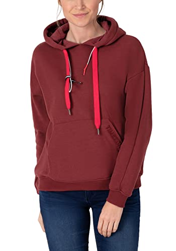 Timezone Damen Sporty Hoodie Kapuzenpullover, Barolo red, S von Timezone