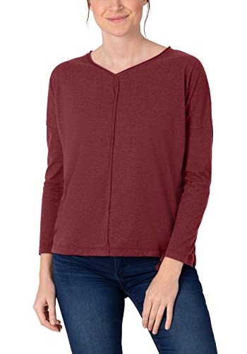 Timezone Damen Sporty Longsleeve T-Shirt, Barolo red Melange, S von Timezone