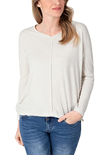 Timezone Damen Sporty Longsleeve T-Shirt, Off White Melange, M von Timezone