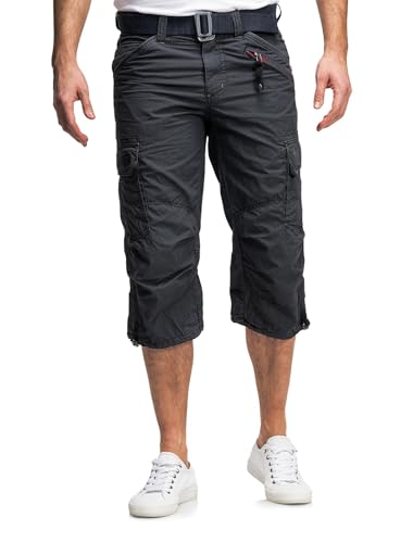 Timezone Herren 3/4 Cargo Shorts 24-10006 MilesTZ mit Gürtel und Seitentaschen Blue minimal W32 von Timezone