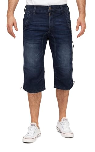 Timezone Herren 3/4 Jeans Shorts knielange Jeanshose 25-10027-00-3444 ConnorTZ Rough Navy Wash W32 von Timezone