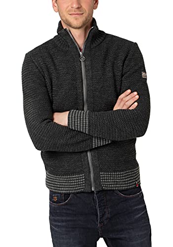 Timezone Herren Basic Knit Jacket Strickjacke, Anthracite Grey, S von Timezone