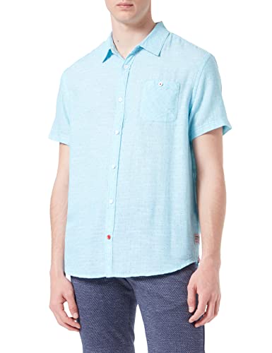 Timezone Herren Basic Shortsleeve Shirt 1 Hemd, Blue Stripe dots, L von Timezone