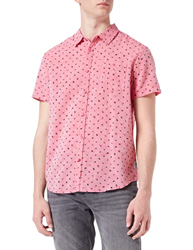 Timezone Herren Basic Shortsleeve Shirt 1 Hemd, red Palm Print, L von Timezone