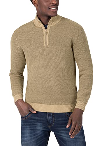 Timezone Herren Basic Troyer Pullover, Camel beige, L von Timezone