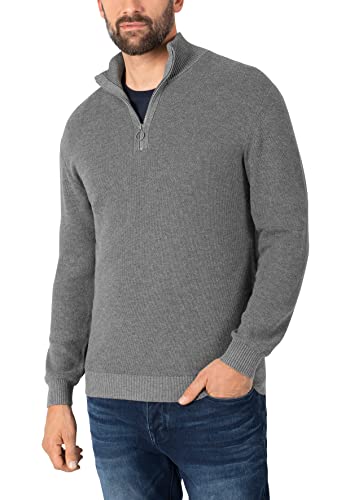 Timezone Herren Basic Troyer Pullover, Grey Melange, 3XL von Timezone