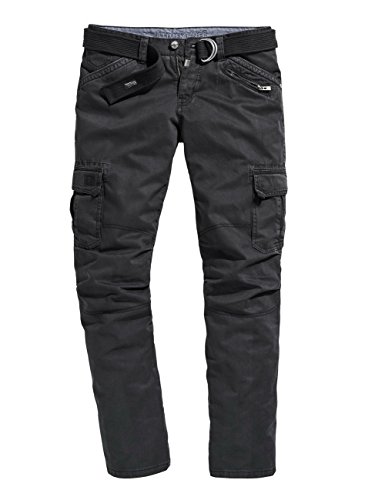 Timezone Herren Hose BenitoTZ Cargo Pants incl. Belt, Schwarz (Black 999), W32/L30 von Timezone