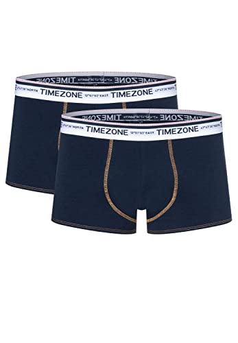 Timezone Herren Boxershort TWIN PACK 2er Pack S M L XL XXL Grau Blau Schwarz, Größe:M, Farbe:Blue Blue 3928 von Timezone