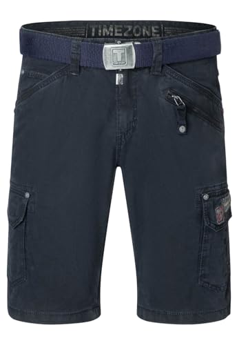 Timezone Herren Cargo Bermuda Shorts Regular RYKERTZ Short Mid Waist Regular Fit, Größe:W 30, Farbe:1202-30056 Washed Ink Blue von Timezone