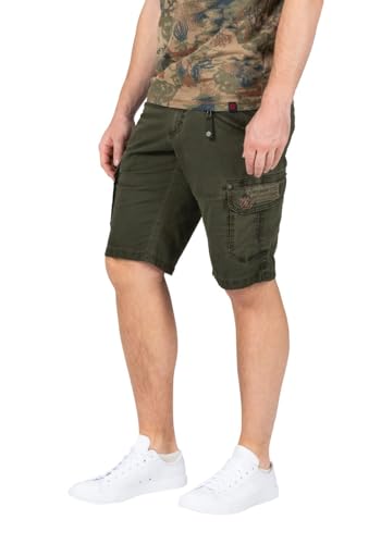 Timezone Herren Cargo Bermuda Shorts Regular RYKERTZ Short Mid Waist Regular Fit, Größe:W 30, Farbe:1202-4725 Washed Leave Green von Timezone