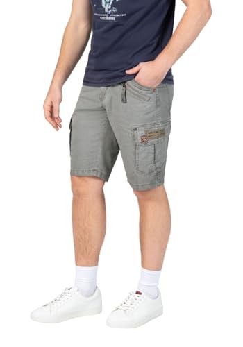 Timezone Herren Cargo Bermuda Shorts Regular RYKERTZ Short Mid Waist Regular Fit, Größe:W 33, Farbe:1202-8685 Washed Pearl Grey von Timezone