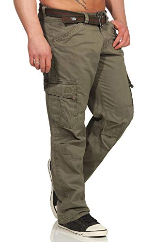 Timezone Herren Cargo Hose Benito 4227 Light Tank Green (W30/L32) von Timezone