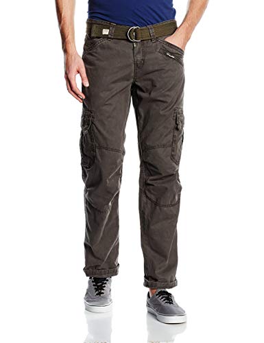 Timezone Herren Cargo Hose BenitoTZ pants incl. belt, Gr. 52 (Herstellergröße: 34/32), Grau (blue graphite 9033) von Timezone
