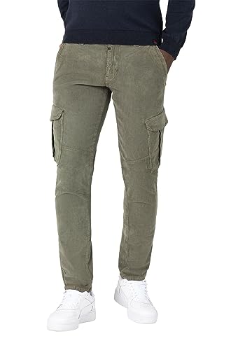 Timezone Herren Cargo Hose REGULAR NIKLASTZ - Regular Fit - Grau Blau Grün, Größe:36W / 32L, Farbe:Olive 4007 von Timezone