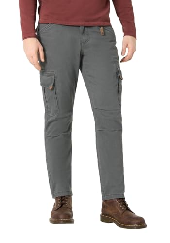 Timezone Herren Cargo Hose Regular BENTZ - Regular Fit - Braun Grau Grün Stretch, Größe:31W / 32L, Farbe:Grey Minimal 8688 von Timezone