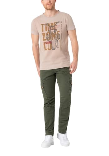 Timezone Herren Cargo Hose Regular BENTZ - Regular Fit - Braun Grau Grün Stretch, Größe:32W / 34L, Farbe:Green Minimal 4717 von Timezone