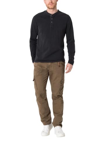 Timezone Herren Cargo Hose Regular BENTZ - Regular Fit - Braun Grau Grün Stretch, Größe:36W / 32L, Farbe:Carmello Minimal 6408 von Timezone