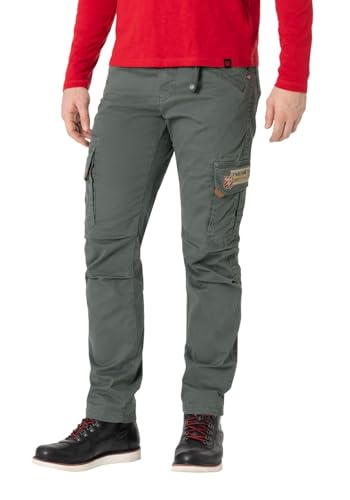 Timezone Herren Cargo Regular Roger TZ - Regular Fit - Grau Schwarz W29-W40, Größe:34W / 36L, Farbe:Iron Grey 8018 von Timezone