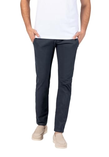 Timezone Herren Chino Hose Slim JANNOTZ Mid Waist Slim Fit -Blau Beige Grau Grün, Größe:34W / 32L, Farbe:1215-30061 Blue Minimal von Timezone