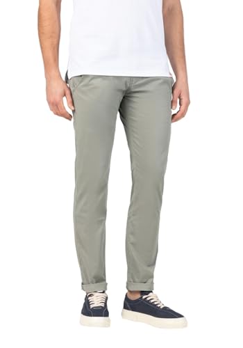 Timezone Herren Chino Hose Slim JANNOTZ Mid Waist Slim Fit -Blau Beige Grau Grün, Größe:36W / 32L, Farbe:1215-8688 Grey Minimal von Timezone