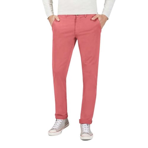 Timezone Herren Chino Hose Spencer TZ (W28, Washed Berry red) von Timezone
