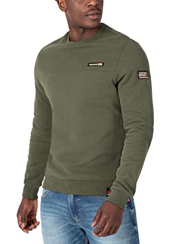 Timezone Herren Cosy Crewneck Sweatshirt, deep Olive, S von Timezone