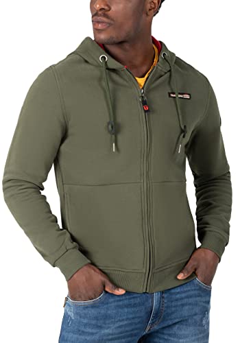Timezone Herren Cosy Hoodie Jacket Kapuzenpullover, deep Olive, S von Timezone