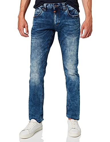 Timezone Herren EduardoTZ Slim Jeans, Blau (White Aged Wash 3201), W33/L36 von Timezone