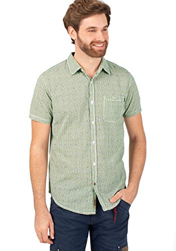 Timezone Herren Effect Check Shirt, Green Glow Check, Gr.: XL von Timezone