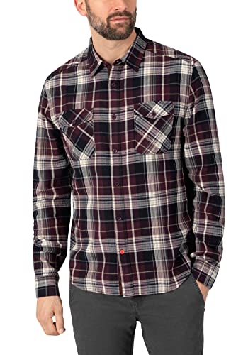 Timezone Herren Flanell Shirt Hemd, Port red Anthra Check, L von Timezone