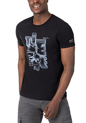 Timezone Herren Future Print T-Shirt, Caviar Black, 3XL von Timezone