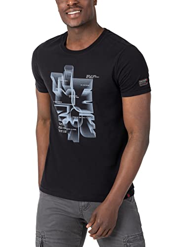 Timezone Herren Future Print T-Shirt, Caviar Black, XXL von Timezone