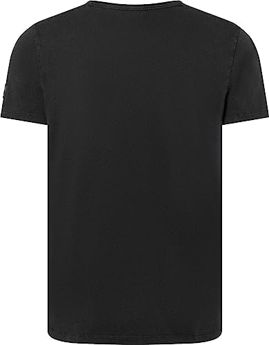 Timezone Herren Garment Dye V T-Shirt, Schwarz, L von Timezone