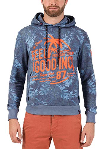 Timezone Herren Hawaii Print Hoodie Kapuzenpullover, Blau (Blue Jungle 3433), Large (Herstellergröße: L) von Timezone